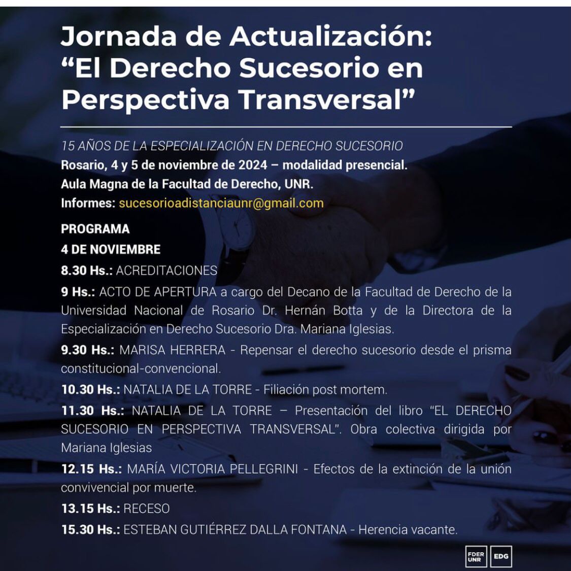 El Instituto invita a: Jornada de Actualización: El Derecho Sucesorio en Perspectiva Transversal - 04/11/2024 - 05/11/2024